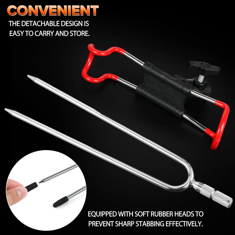 PLUSINNO Fishing Rod Holders for Bank Fishing - 360 Adjustable, Rust-Proof, Rod Protection, Easy to Carry, Fits Most Rods, Red and Black - Image 5